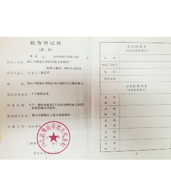 税务登记证-昌裕包装荣誉